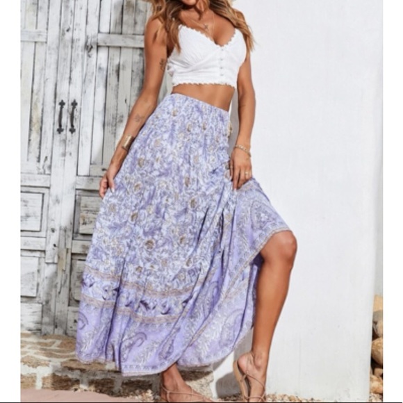 Boho floral print maxi skirt - Picture 4 of 13